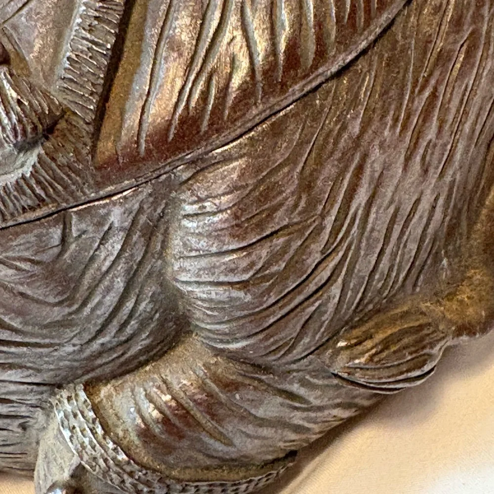 ELEPHANT Trinket Box Lid brown unique textured - Picture 13 of 15